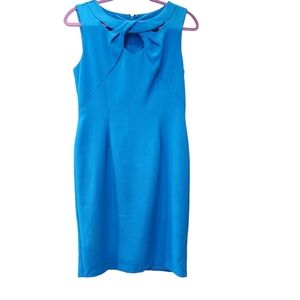 Jones Studio Blue Sleeveless Crew Neck Sheath Dress